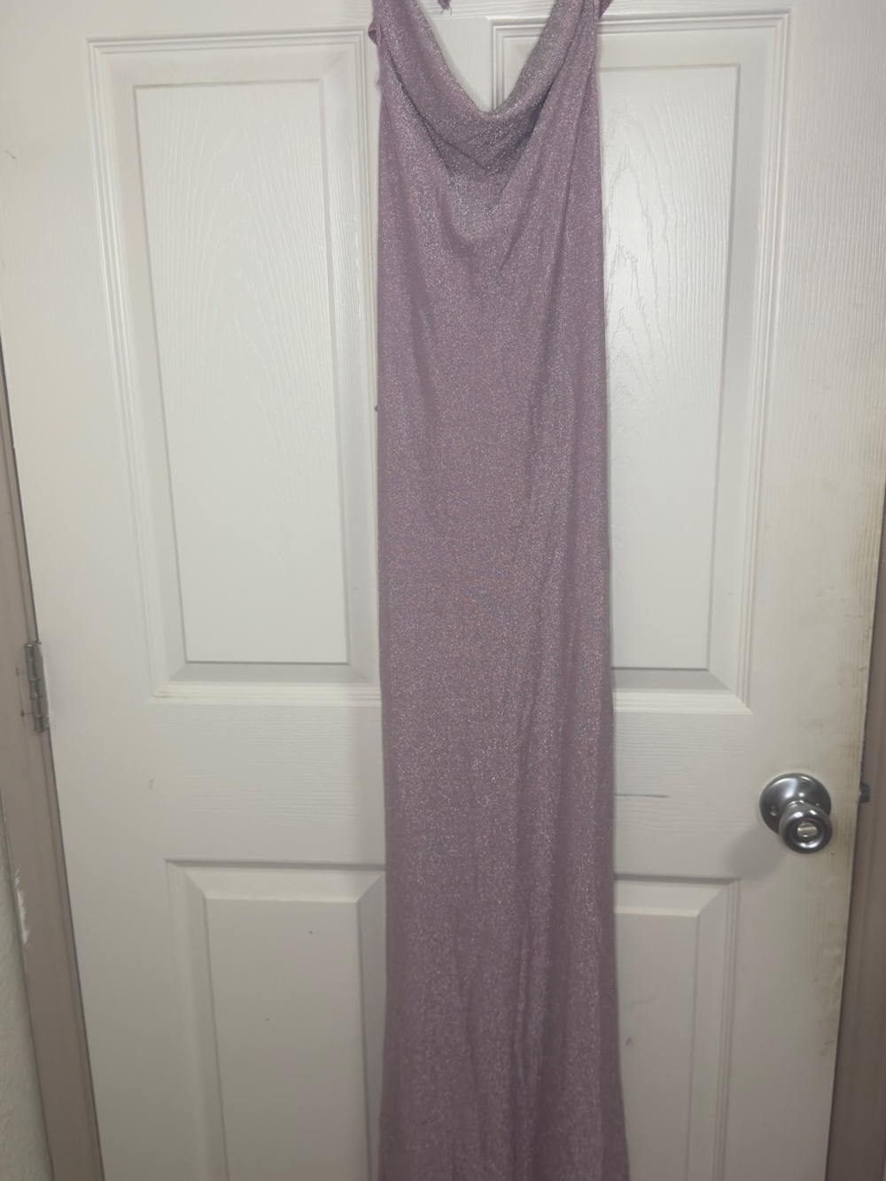 SHEIN Lavender Shimmer Cowl Maxi Dress
